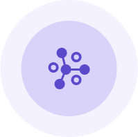 A circular icon with interconnected nodes, symbolizing network connections, system dependencies, or distributed services in a digital environment. The nodes are arranged in a structure that suggests communication or data flow between systems.